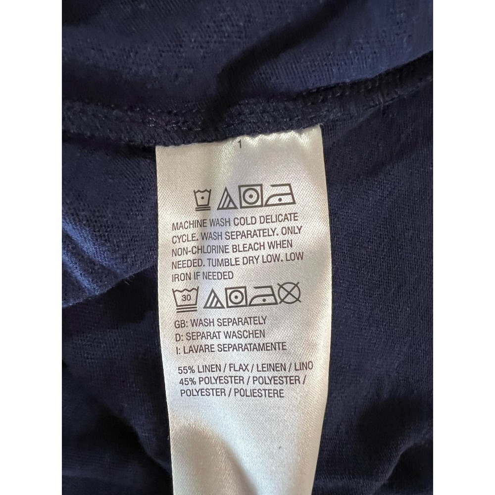 Isaac Mizrahi Live! Bridgehampton Knit Linen Blend V-Neck DARK NAVY NWT SIZE S - Picture 6 of 6